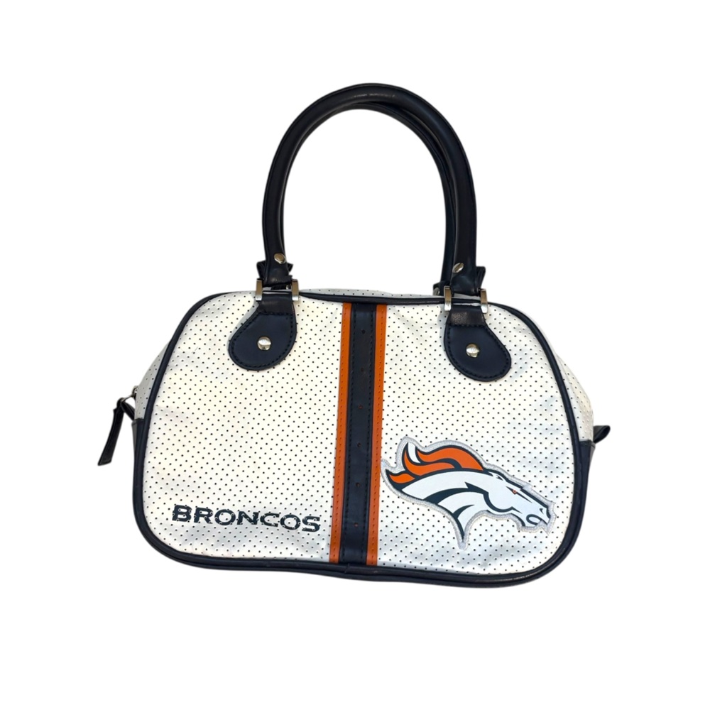 NFL Broncos Jersey Shoulder Bag White Blue Orange Sporty Y2K Style Football